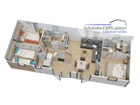 Mobile home 8 persons - Luminosa - Breakfast + bed linen included + 2 adult funpasses and 4 children's funpasses included