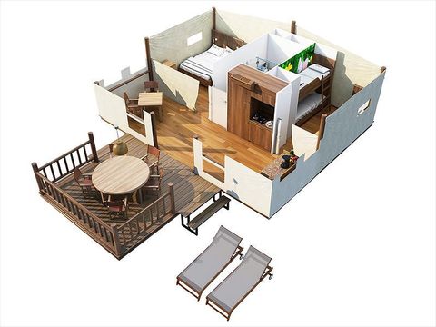 TIENDA DE LONA Y MADERA 5 personas - Safari (temporada alta, viernes)