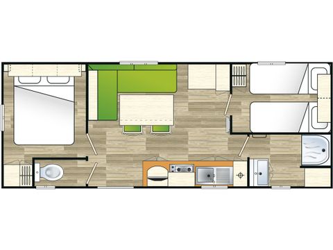 MOBILHOME 4 personas - Estándar 24 m² - 2 dormitorios