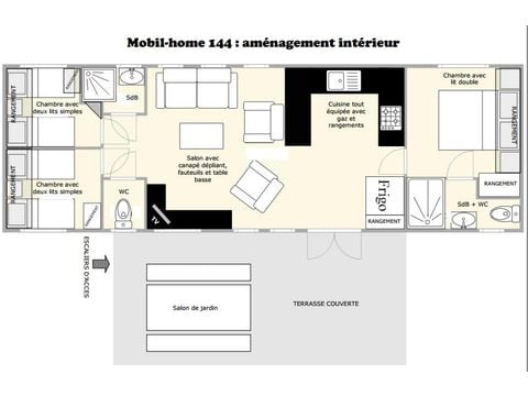 MOBILHOME 8 personnes - 144 Premium  40 m² - 3 chambres - climatisation