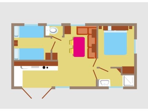 MOBILHOME 6 personnes - Mobil-home Evasion+ 6 personnes 2 chambres 30m²