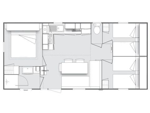 Mobilhome 8 personnes - Loisir+ - 3 chambres - 33m²