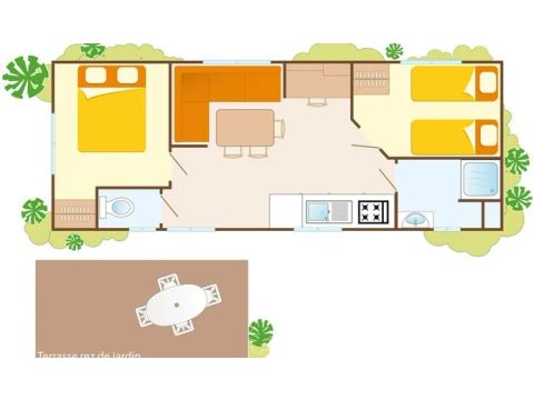 Mobilhome 6 personnes - Comfort XL | 2 Ch. | 4/6 Pers. | Terrasse simple | Clim.