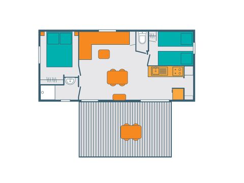 Mobilheim 4 Personen - PREMIUM 4 pers (32m²)
