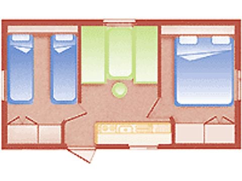 MOBILHOME 4 personas - Bambi 16m², 2 habitaciones (sin baño)