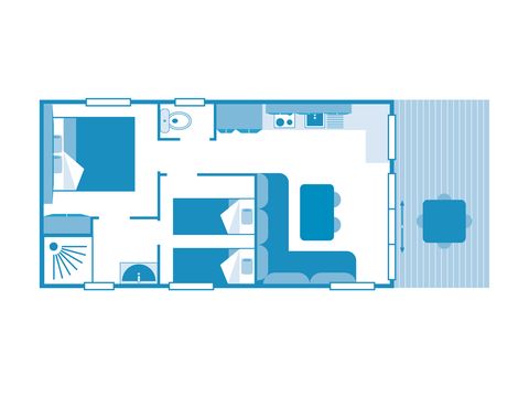 MOBILHOME 4 personnes - COTTAGE ROBINSON 4p 2ch clim ****