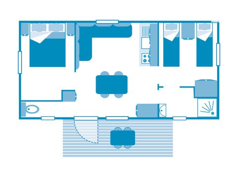 MOBILE HOME 5 people - COTTAGE 4/5p 2 bdrm air-conditioning **)