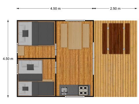 CANVAS AND WOOD TENT 5 people - Eco-Lodge SAVANE