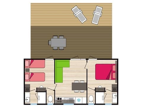 MOBILE HOME 5 people - Premium - La Montagne Noire - 33 m2 - 2 bed - 2 bath -