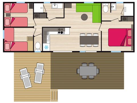 Mobile home 6 persons - Premium - L'Espinouse - 40 m2 - 3 bed - 2 bath