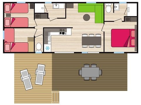MOBILE HOME 6 people - Premium - L'Espinouse - 40 m2 - 3 bed - 2 bath -