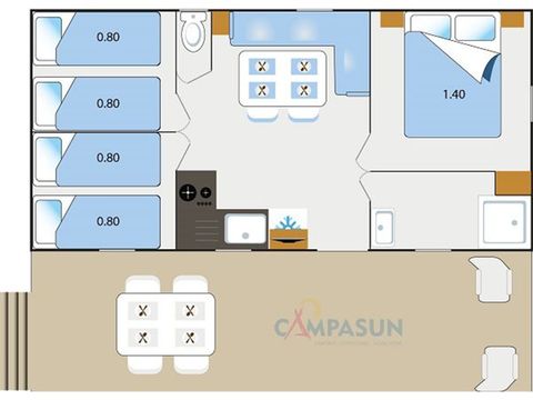 Mobile home 6 persons - Mobile home Aups - 28m² - 3 bedrooms + TV + A/C