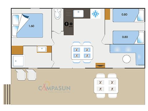 Mobile home 4 persons - Mobile home Castellane - 30m² - 2 bedrooms + TV + A/C