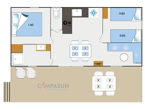Mobile home 4 persons - Mobile home Castellane garden side - 30m² - 2 bedrooms + TV + A/C