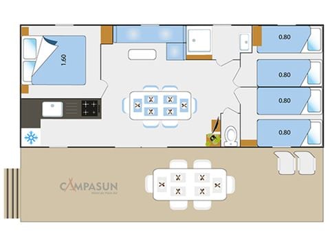Mobilhome 6 personas - Mobil home Quinson - 33m² - 3 habitaciones + TV + A/C