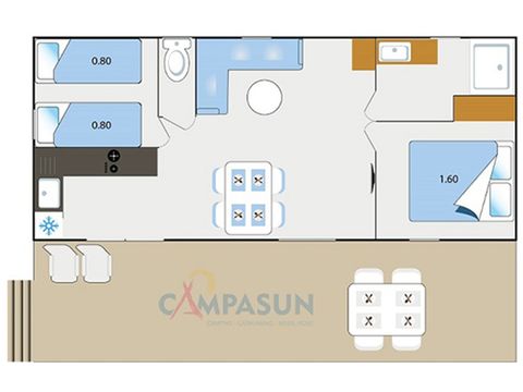 Mobile home 4 persons - Moustiers 32m2 + Dishwasher + TV + Air conditioning