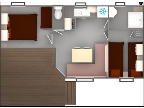 MOBILHOME 4 personnes - 2 chambres CLASSIQUE