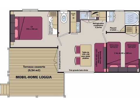 Mobilheim 4 Personen - Komfort 2 Zimmer