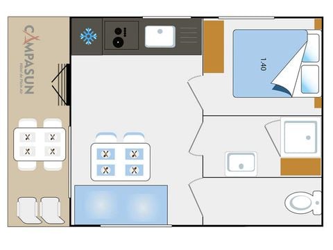 Mobile home 3 persons - Mobill home Esparron 1 bedroom