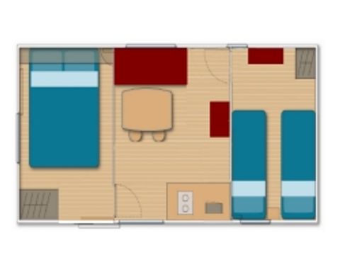 Mobile home 4 persons - Without air-conditioned sanitary - 2 bedrooms - 3 x 6m / Garrigue