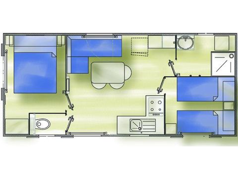 Mobile home 4 persons - MOBIL HOME Air conditioned - 2 bedrooms - 3.40 x 7.80m / Green Oak
