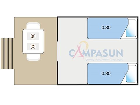 Alojamiento 2 personas - Pod - 6m² (sin instalaciones sanitarias)