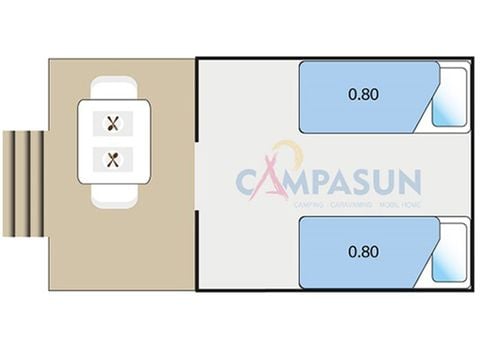 Hébergement 2 personnes - Pod - 6m² (sans sanitaires)