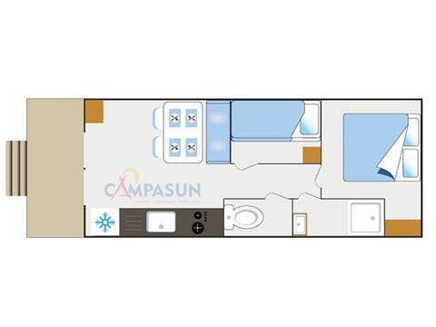 Hébergement 4 personnes - Roulotte avec vue nature - 20,40m² - 2 chambres (2 adultes + 2 enfants -12 ANS)