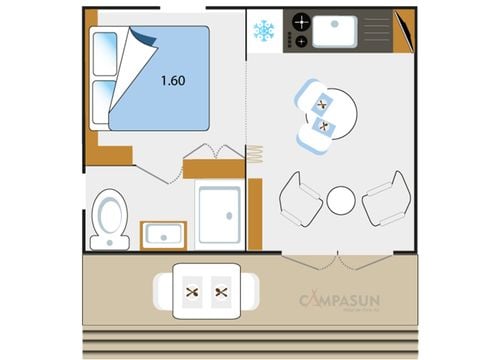 Mobile home 2 persons - Key Westotel 2 pers. A/C + Sheets and towels included
