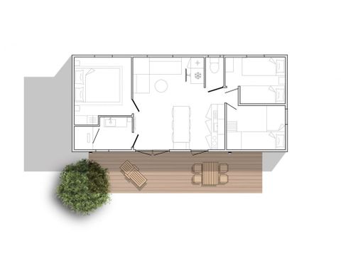 MOBILE HOME 6 people - Comfort 3 bedrooms (caution mezzanine bed max 75kg)