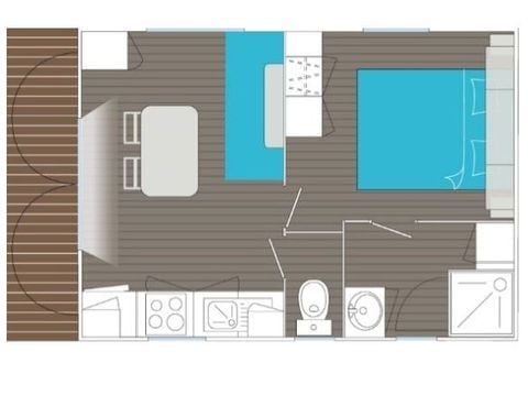 MOBILHOME 2 personnes - LOUISIANE CORSAIRE avec sanitaires