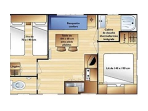 MOBILE HOME 4 people - MH2 VENUS MRI with sanitary facilities
