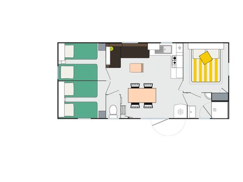 Mobilheim 8 Personen - Super cordelia 3 Schlafzimmer klimatisiert