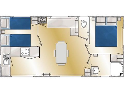 CASA MOBILE 4 persone - Casa mobile Super Riviera 28m² - Vista sulla valle o vicino alla piscina secondo disponibilità (D)
