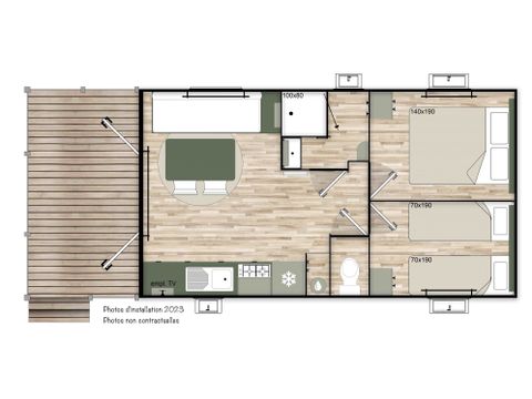 MOBILHOME 4 personnes - Loggia Premium BDL 34m² Clim TV - Celia