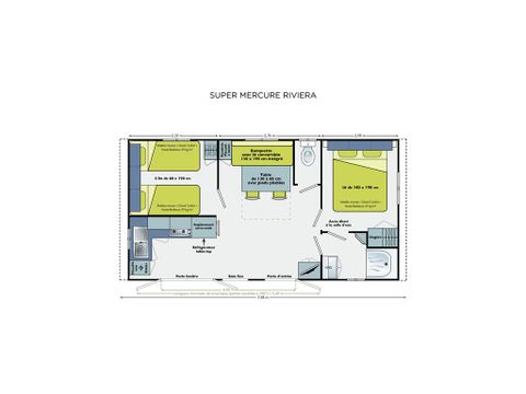 MOBILHOME 4 personnes - MH2 PARADIS 30 m², avec sanitaires