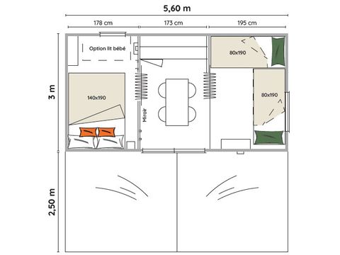 CANVAS BUNGALOW 4 people - COCO PARADIS 15 m2 - 2 bedrooms Saturday