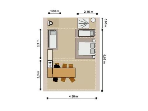 LODGE 5 people - Nature Lodge SPA tent - 3 bedrooms - Fitted kitchen - Bathroom