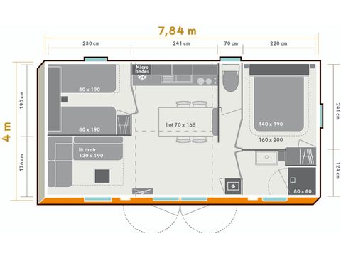 Mobile home 4 persons - Ciela Confort - 2 bedrooms