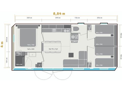 MOBILHOME 6 personas - Ciela Privilège de 3 dormitorios - Lavavajillas, barbacoa