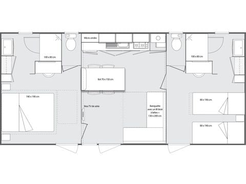 CASA MOBILE 4 persone - Casa mobile Prestige SPA - 2 camere da letto di cui 1 suite matrimoniale - biancheria da letto, asciugamani e barbecue