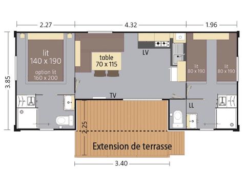 MOBILE HOME 5 people - DIAMOND air-conditioned SUNDAY