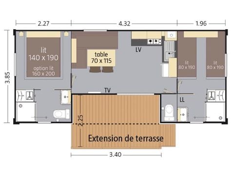 Mobile home 5 persons - DIAMOND air-conditioned SUNDAY