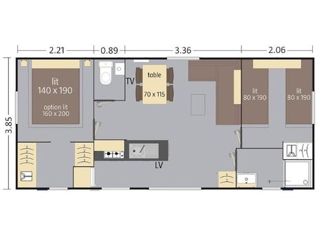 MOBILE HOME 4 people -  PARADISE air-conditioned SUNDAY