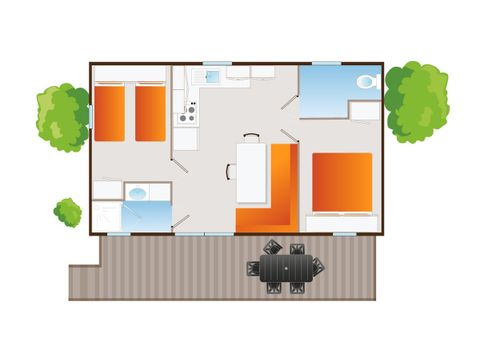 Mobile home 6 persons - Confort 4/6 pers. 2 bedrooms.