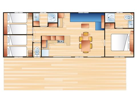 BUNGALOW 6 personnes - Prestige 6 pers. 3 ch.