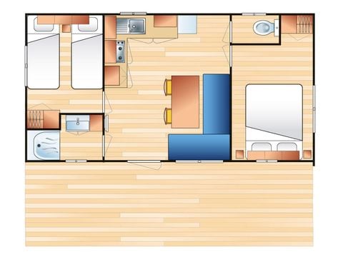 Mobile home 6 persons - Confort 4/6 pers. 2 bedrooms.