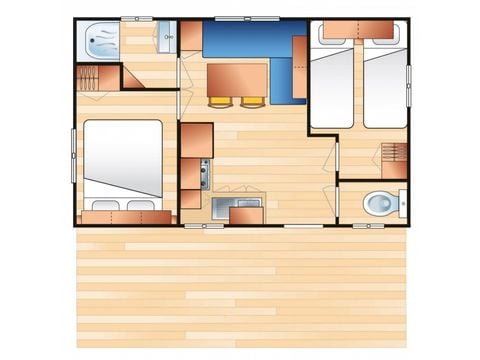 Mobile home 4 persons - Confort Moon 4 pers. 2 bdrms