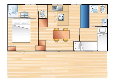 Mobilheim 5 Personen - Prestige Taos 5 pers. 2 Zi.