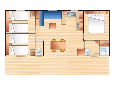 BUNGALOW 6 personnes - Confort 6 pers. 3 ch.